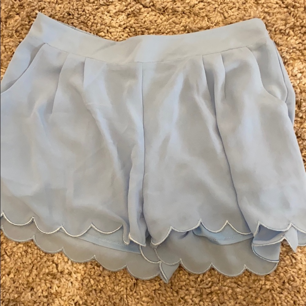 Mine Blue Scalloped Shorts